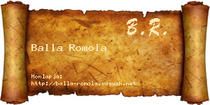 Balla Romola névjegykártya